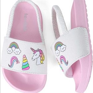 NWoT Girls Pink Unicorn Slides/Sandals Size 5/6